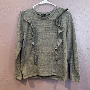J.Crew Gray Ruffled Sweater - S ❤️